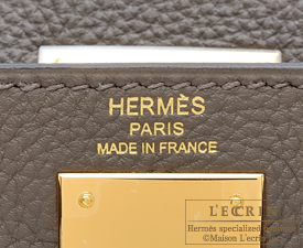 Hermès Kelly 28 Retourne Togo Etoupe PHW Taupe Leather ref.737456