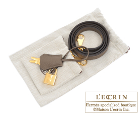 Hermes　Kelly bag 28　Taupe grey　Togo leather　Gold hardware