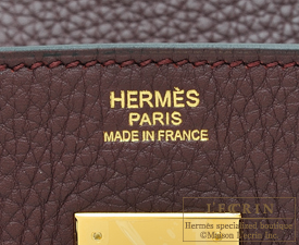 Hermes　Birkin bag 30　Prune/Plum purple　Clemence leather　Gold hardware