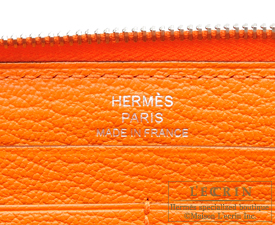 Hermes　Azap long　Orange　Chevre myzore goatskin　Silver hardware