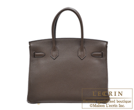 Hermes　Birkin bag 30　Cafe/Coffee　Clemence leather　Gold hardware