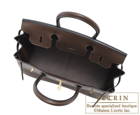 Hermes Garden Party Bag Togo Leather In Coffee