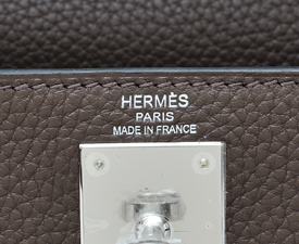 Hermes　Kelly bag 28　Cafe/Coffee　Clemence leather　Silver hardware