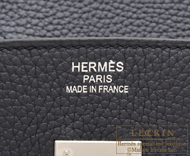 Hermes　Birkin bag 35　Blue indigo/Indigo blue　Clemence leather　Silver hardware