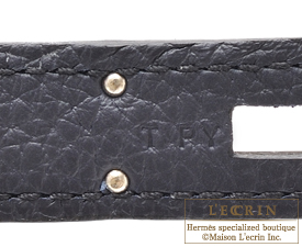 Hermes　Birkin bag 35　Blue indigo/Indigo blue　Clemence leather　Silver hardware