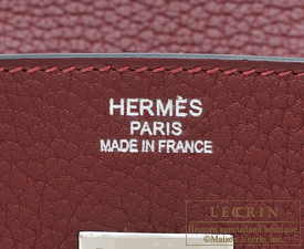 Hermes　Birkin bag 35　Rouge H/Dark red　Fjord leather　Silver hardware