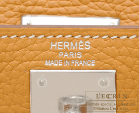 Hermes　Kelly bag 28　Natural sable　Clemence leather　Silver hardware