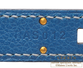Hermes　Birkin bag 35　Ciel/Blue de galice　Grizzly leather/Evercolor leather　Champagne gold hardware
