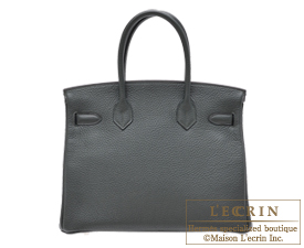 Hermes Birkin bag 30 Vert fonce Togo leather Silver hardware