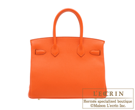 Hermes　Birkin bag 30　Feu/Fire orange　Togo leather　Gold hardware