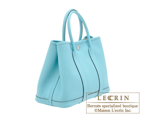 Hermes　Garden Party bag 30/TPM　Blue atoll　Country leather　Silver hardware