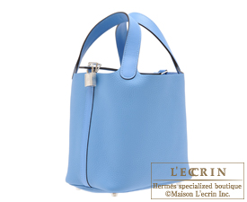 HERMES PICOTIN LOCK TOUCH GM Clemence leather/Swift leather Blue pale/ –  BRANDSHOP-RESHINE