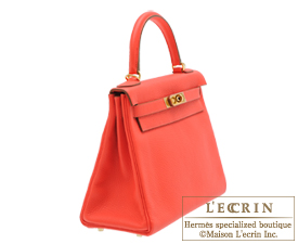 Hermes　Kelly bag 28　Rose jaipur　Clemence leather　Gold hardware