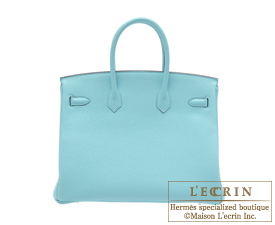 Hermes　Birkin bag 35　Blue atoll　Togo leather　Silver hardware