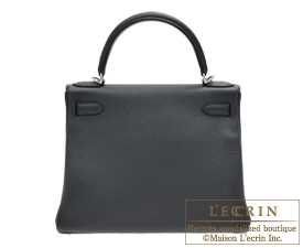 Hermes　Kelly bag 28　Blue ocean　Togo leather　Silver hardware