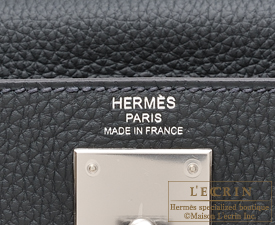 Hermes　Kelly bag 28　Blue ocean　Togo leather　Silver hardware