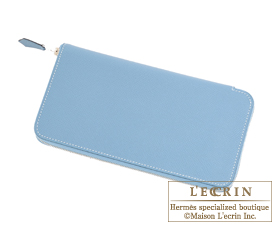 Hermes　Azap long　Blue jean　Epsom leather　Silver hardware