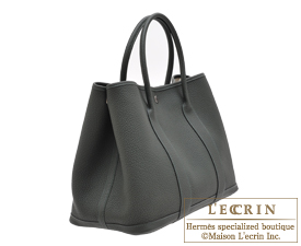 Hermes　Garden Party bag TPM　Vert fonce　Negonda leather　Silver hardware