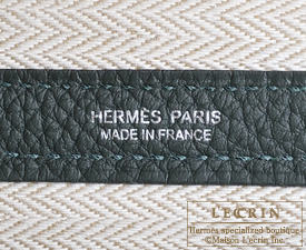 Hermes　Garden Party bag TPM　Vert fonce　Negonda leather　Silver hardware