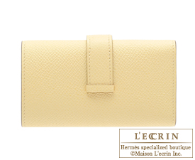 Hermes　Bearn Key case/4 key holder　Jaune poussin　Epsom leather　Silver hardware
