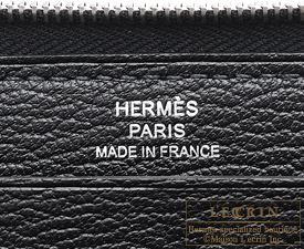 Hermes　Azap long　Black　Togo leather　Silver hardware