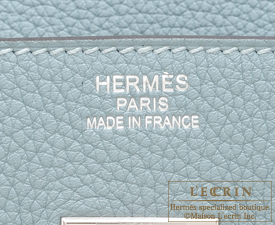 Hermes　Birkin bag 35　Ciel/Sky blue　Clemence leather　Silver hardware