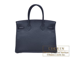 Hermes　Birkin bag 30　Blue indigo　Clemence leather　Silver hardware