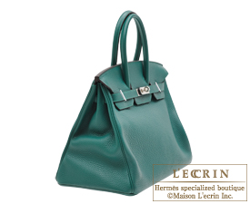 Hermes　Birkin bag 35　Malachite　Clemence leather　Silver hardware