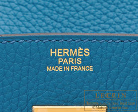 Discount Hermes 7W Blue Izmir Original Crocodile Leather Birkin Bag30cm  Gold Hardware