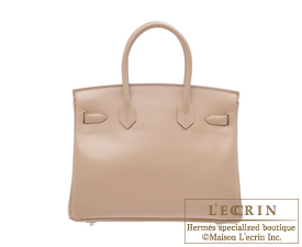 Hermes　Birkin bag 30　Argile　Tadelakt leather　Guilloche hardware