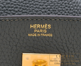 Hermes　Birkin bag 30　Vert fonce/Dark green 　Clemence leather　Gold hardware