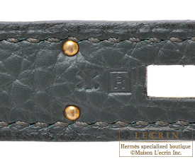 Hermes　Birkin bag 30　Vert fonce/Dark green 　Clemence leather　Gold hardware