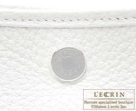 Hermes　Garden Party bag 36/PM　White　Country leather　Silver hardware