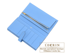 Hermes　Bearn Soufflet　Blue paradise　Epsom leather　Gold hardware