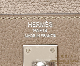 Hermes Kelly 25 Gris Tourterelle CK81 Togo Leather Handstitched SHW