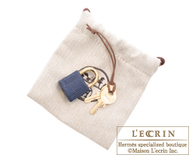 Hermes　Picotin Lock casaque bag 22/MM　Blue saphir/Blue iris　Ostrich leather　Champagne gold hardware