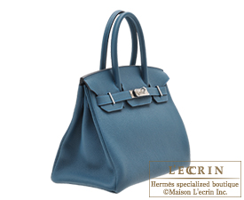Hermes　Birkin bag 30　Colvert/Colvert blue　Togo leather　Silver hardware