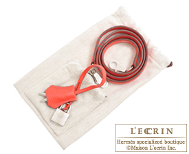Hermes　Bolide bag 31　Rouge pivoine　Clemence leather　Silver hardware