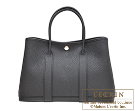 Hermes　Garden Party bag 30/TPM　Black　Country leather　Silver hardware