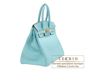 Hermes　Birkin bag 35　Blue atoll　Togo leather　Gold hardware