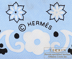 Hermes　Twilly　Peuple du Vent　Blue Oxford/Black/White　Silk