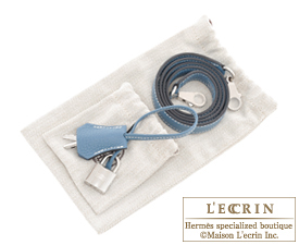 Hermes　Kelly bag 32　Retourne　Blue jean　Togo leather　Silver hardware