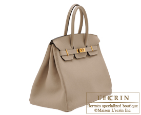 Hermes　Birkin bag 35　Gris tourterelle/Mouse grey　Togo leather　Gold hardware