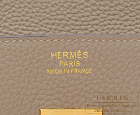 hermes gris tourterelle togo birkin with gold- grey 35 cm