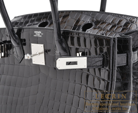 Hermes　Birkin bag 30　Black　Niloticus crocodile skin　Silver hardware