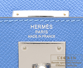 Hermes Kelly bag 28 Sellier Blue paradise Epsom leather Silver hardware