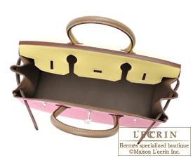Hermes　Birkin bag 30　Pink/Jaune poussin/Etoupe grey　Epsom leather　Matt silver hardware