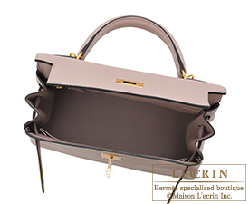 Hermes　Kelly bag 28　Glycine　Clemence leather　Gold hardware