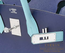Hermes　Birkin bag 30　Blue saphir/Blue atoll　Epsom leather　Silver hardware