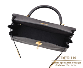 Hermes　Kelly bag 32　Retourne　Prunoir　Clemence leather　Gold hardware